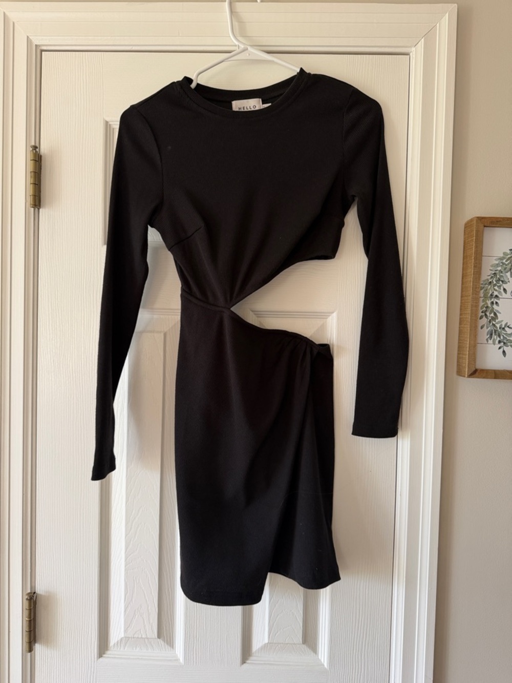 Hello Molly Black Long-Sleeve Cutout Mini Dress